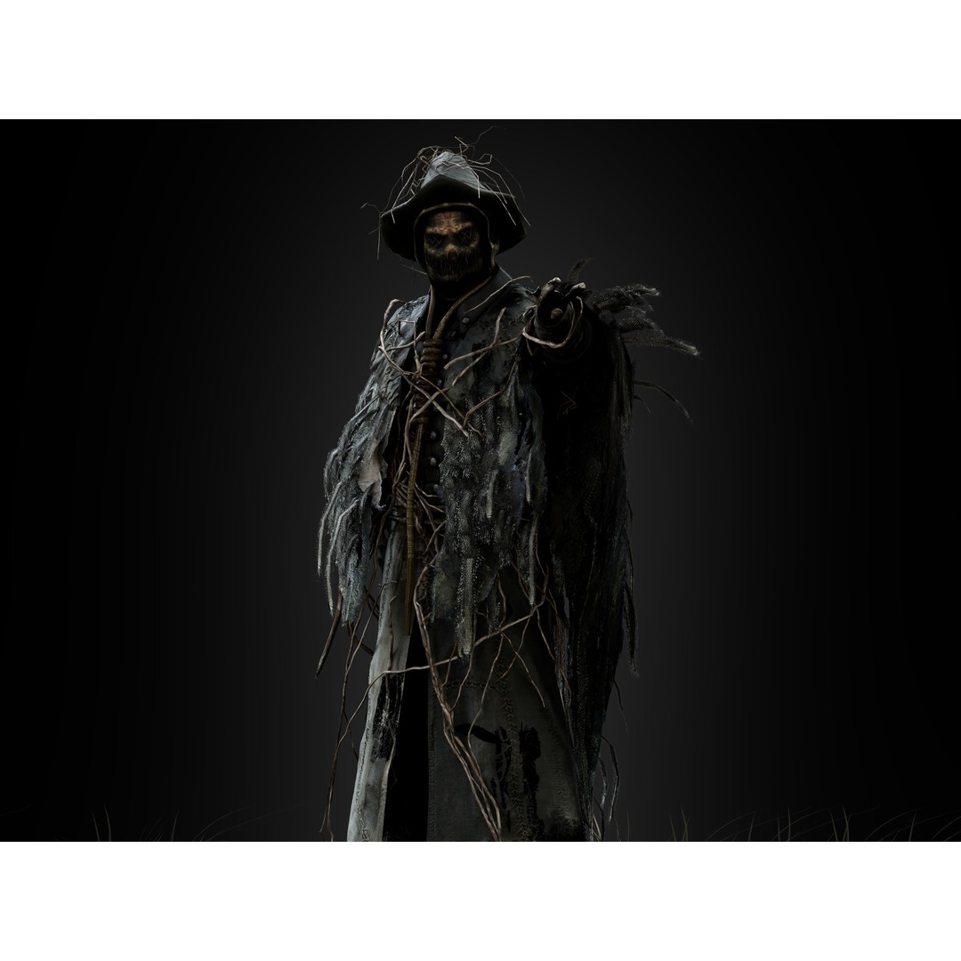 Scarecrow 3D Model – Low Poly Game Ready Character, FBX, OBJ - View 8