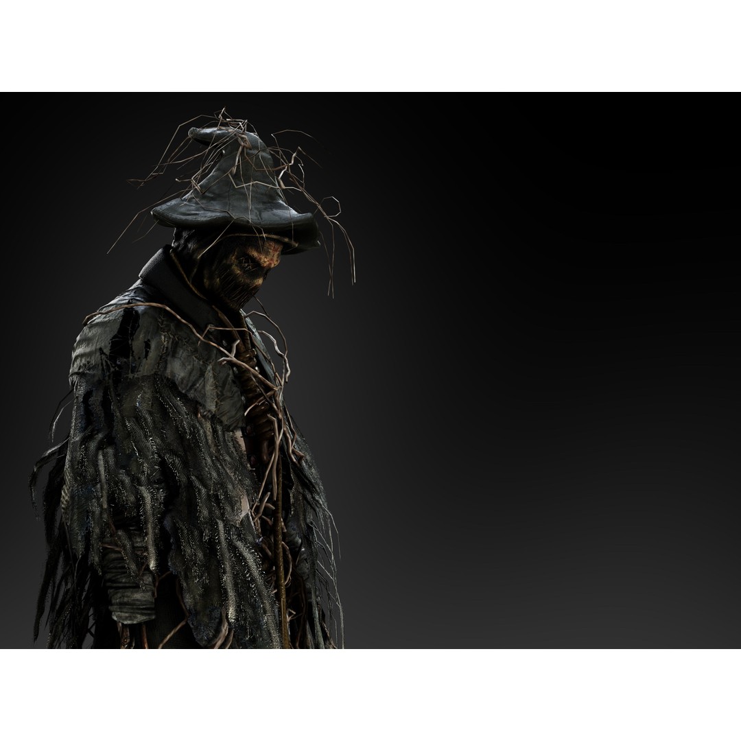 Scarecrow 3D Model – Low Poly Game Ready Character, FBX, OBJ - View 9