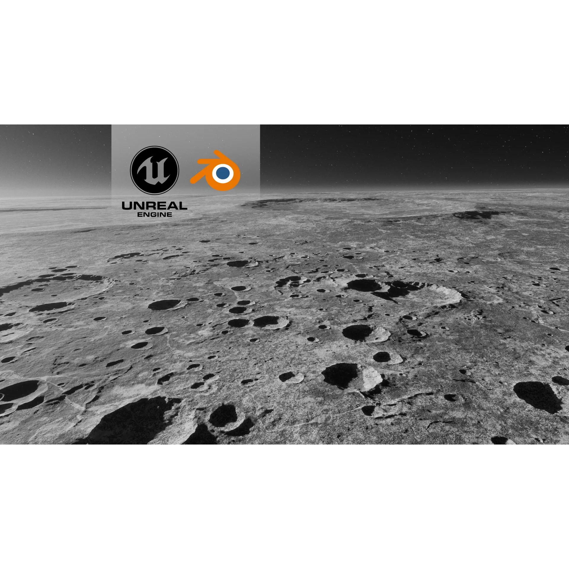 Moon Terrain - Optimized Game-Ready 3D Model - View 2