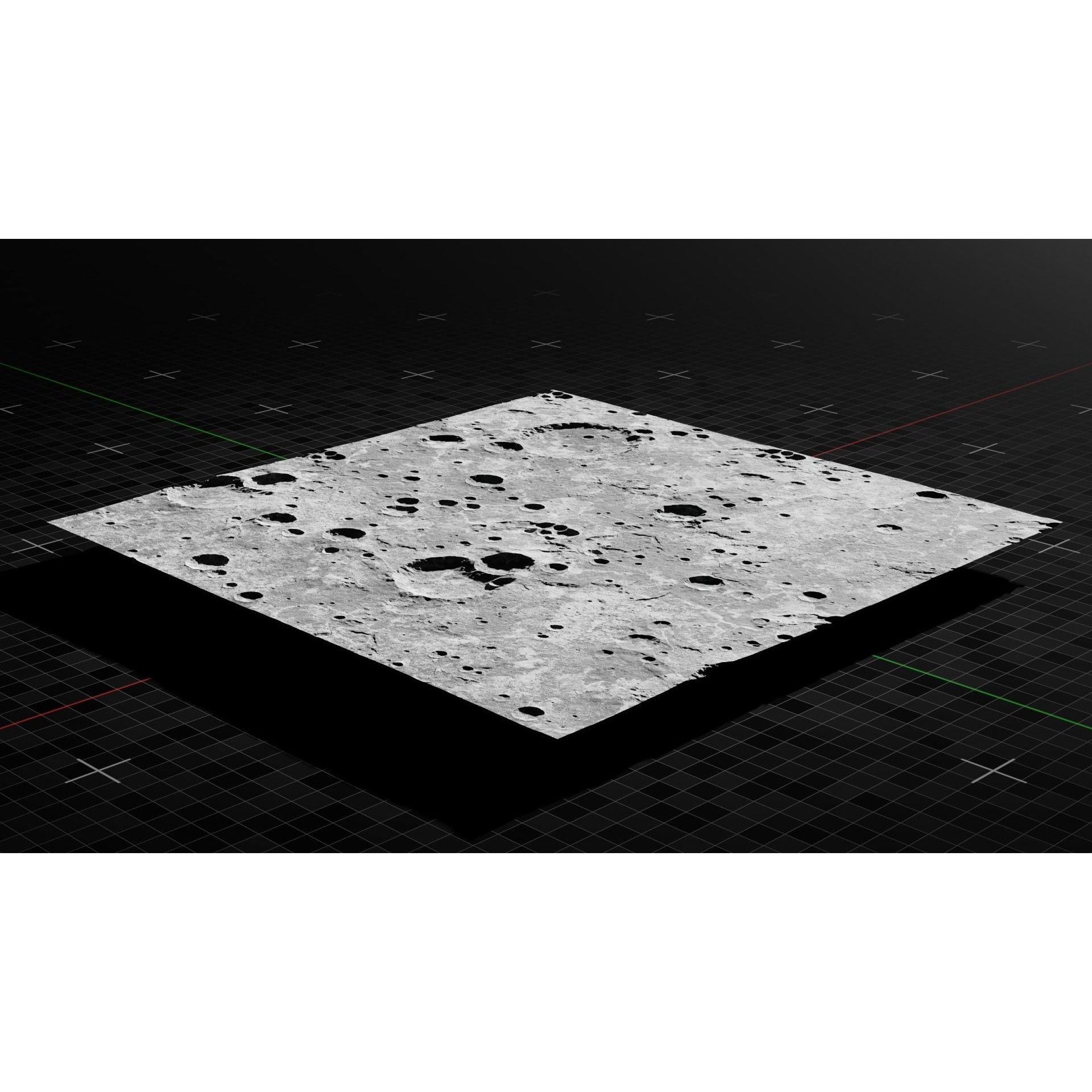 Moon Terrain - Optimized Game-Ready 3D Model - View 7