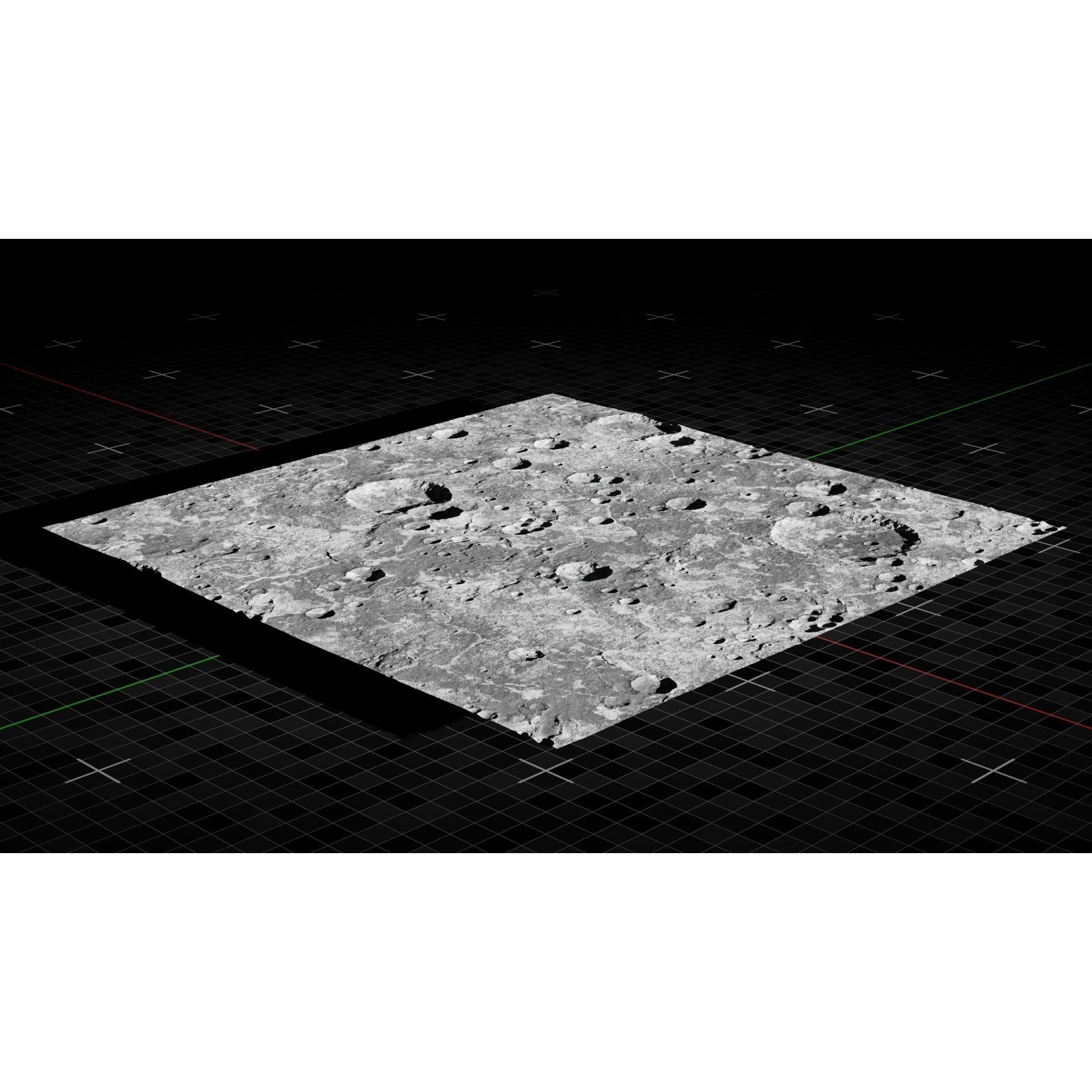 Moon Terrain - Optimized Game-Ready 3D Model - View 8