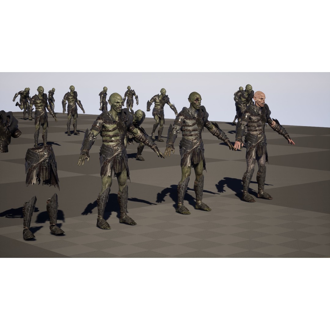 SkinnyOrc 3D Model – Low Poly Rigged Character with Animations