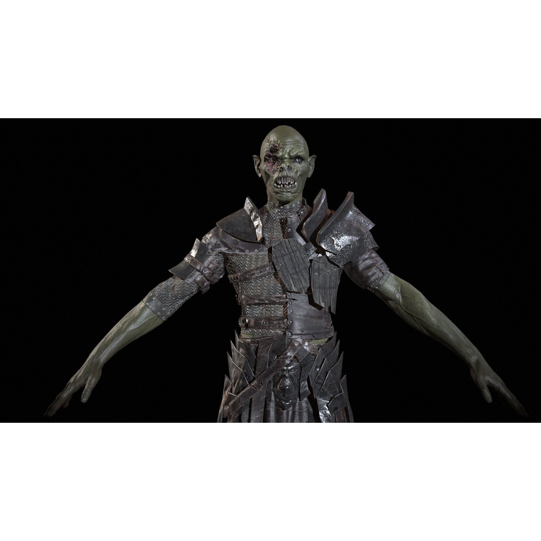 SkinnyOrc 3D Model – Low Poly Rigged Character with Animations - View 17