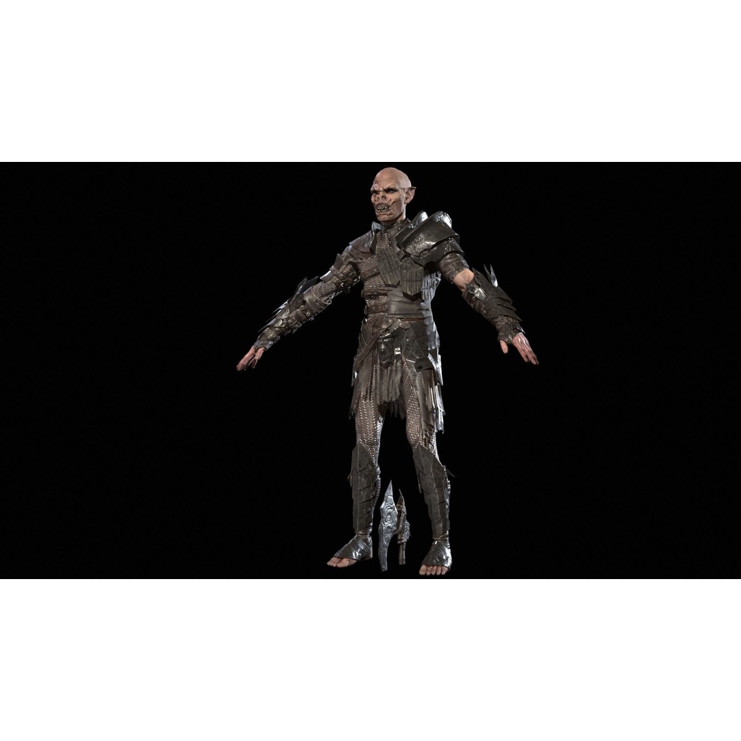 SkinnyOrc 3D Model – Low Poly Rigged Character with Animations - View 19