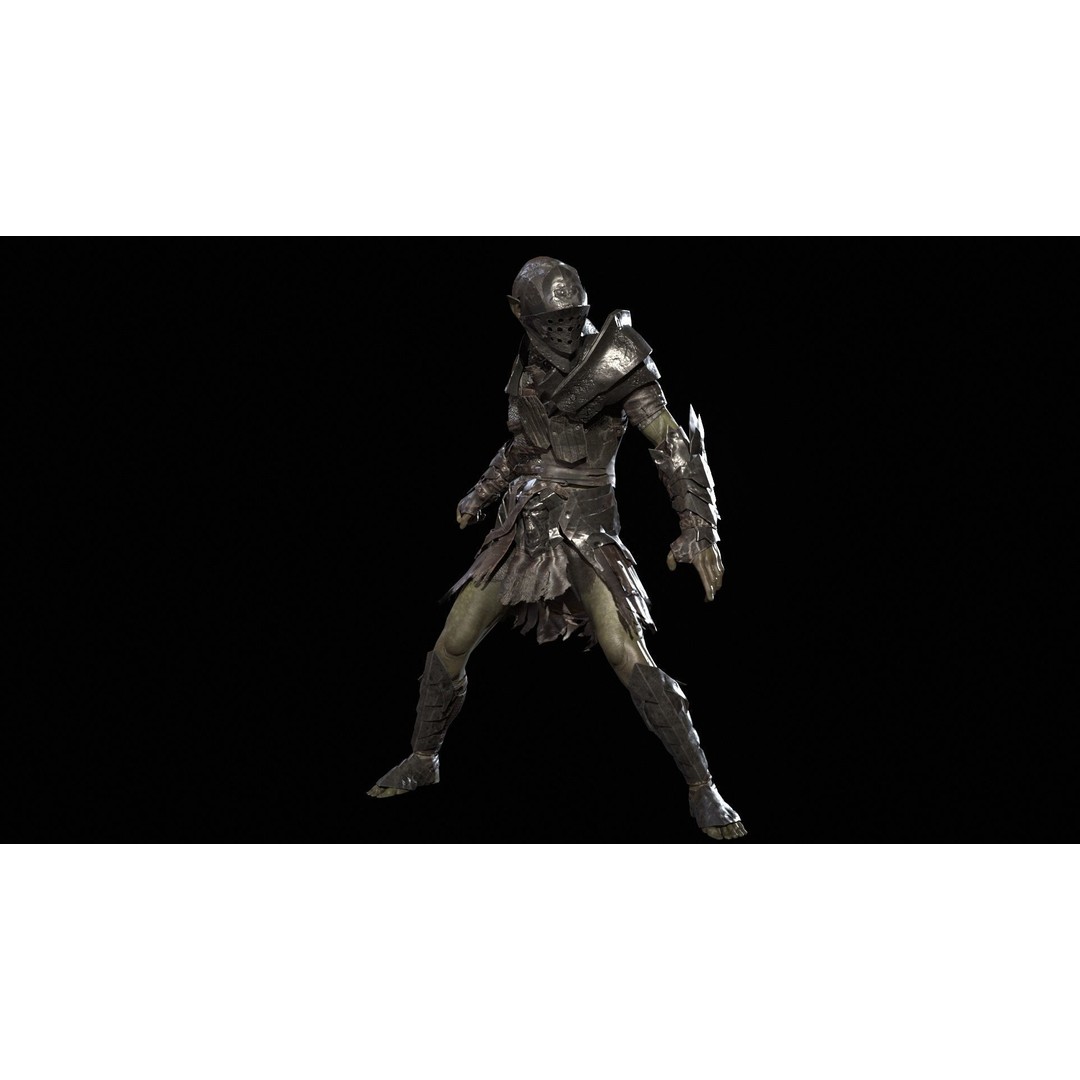 SkinnyOrc 3D Model – Low Poly Rigged Character with Animations - View 23