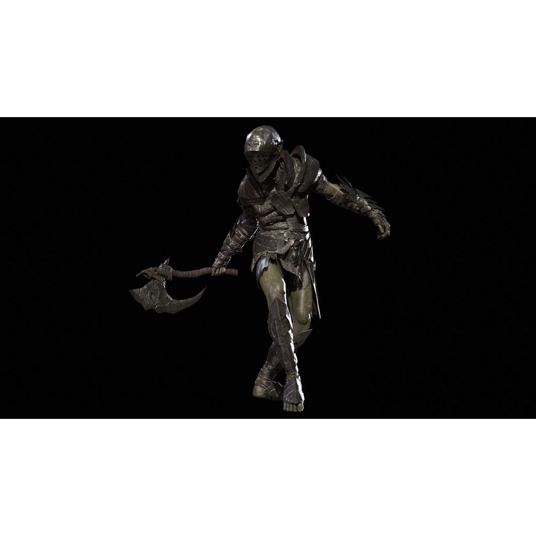 SkinnyOrc 3D Model – Low Poly Rigged Character with Animations - View 24