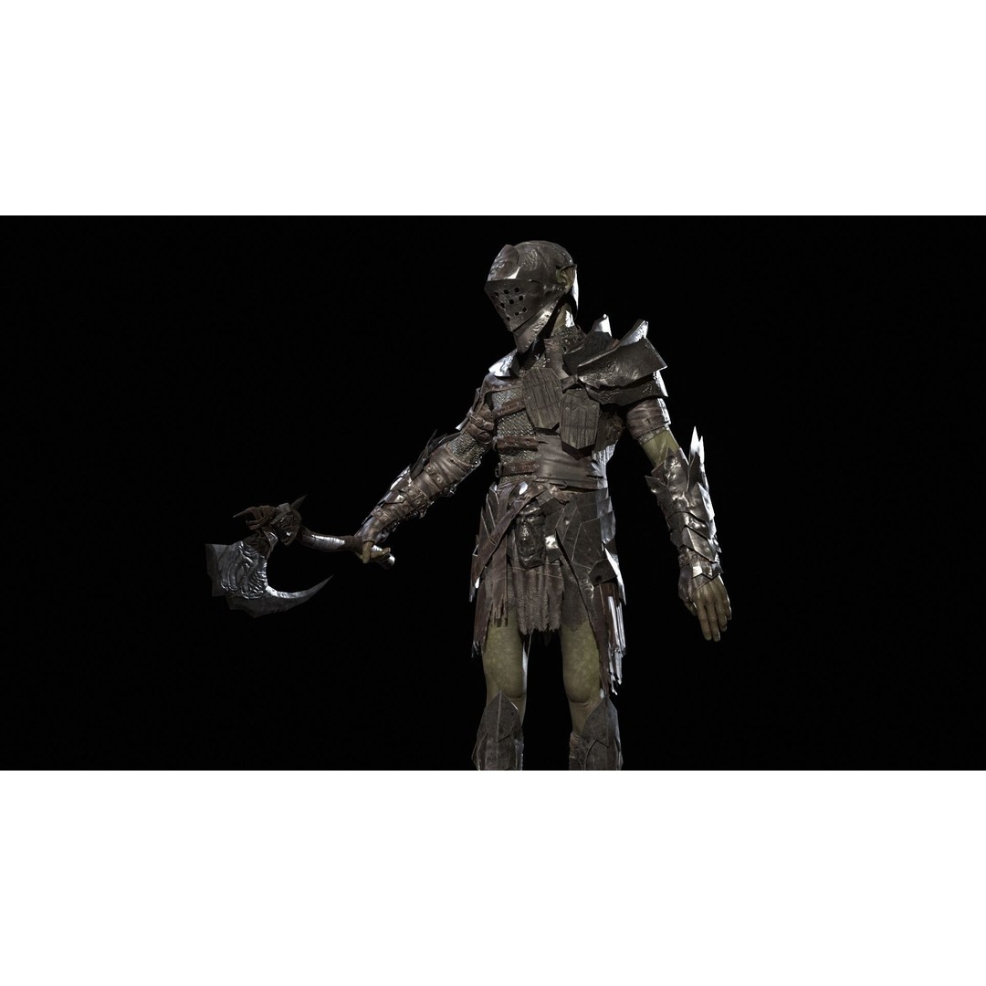 SkinnyOrc 3D Model – Low Poly Rigged Character with Animations - View 25