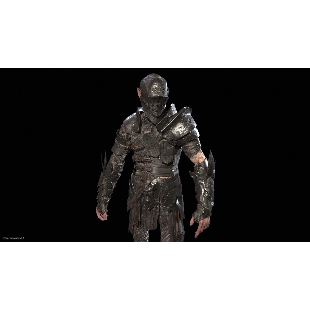 SkinnyOrc 3D Model – Low Poly Rigged Character with Animations - View 3