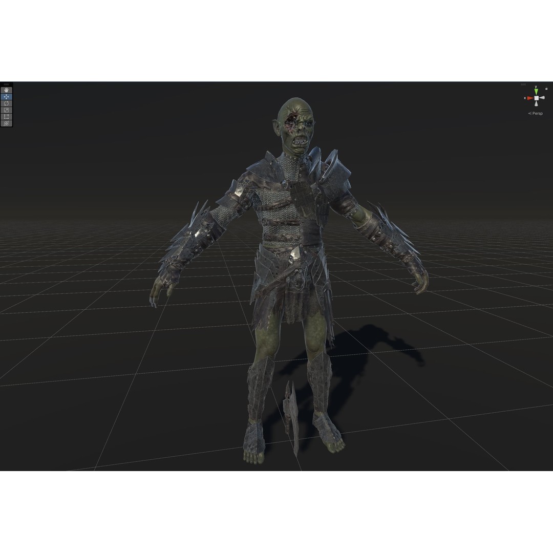 SkinnyOrc 3D Model – Low Poly Rigged Character with Animations - View 32