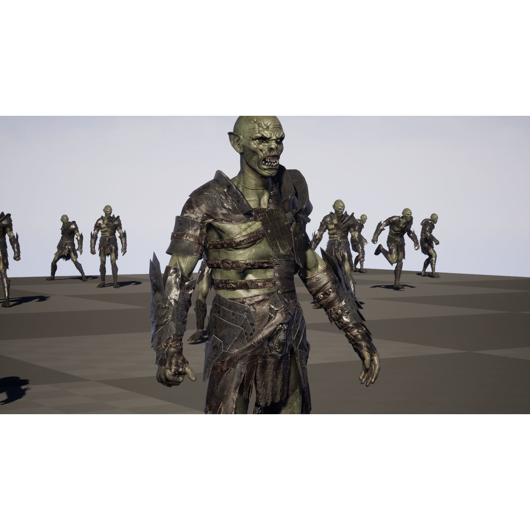 SkinnyOrc 3D Model – Low Poly Rigged Character with Animations - View 33