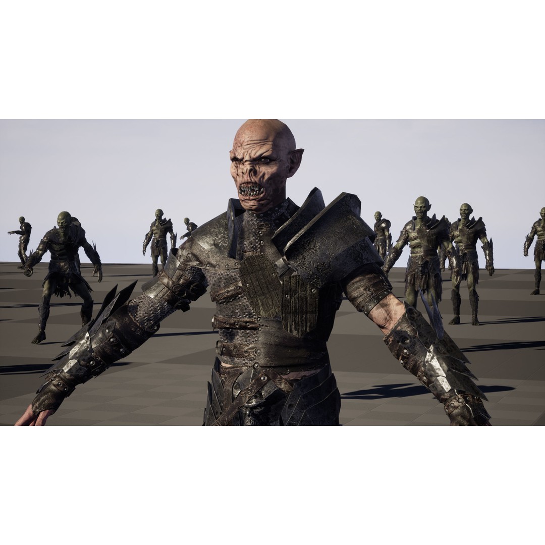 SkinnyOrc 3D Model – Low Poly Rigged Character with Animations - View 34