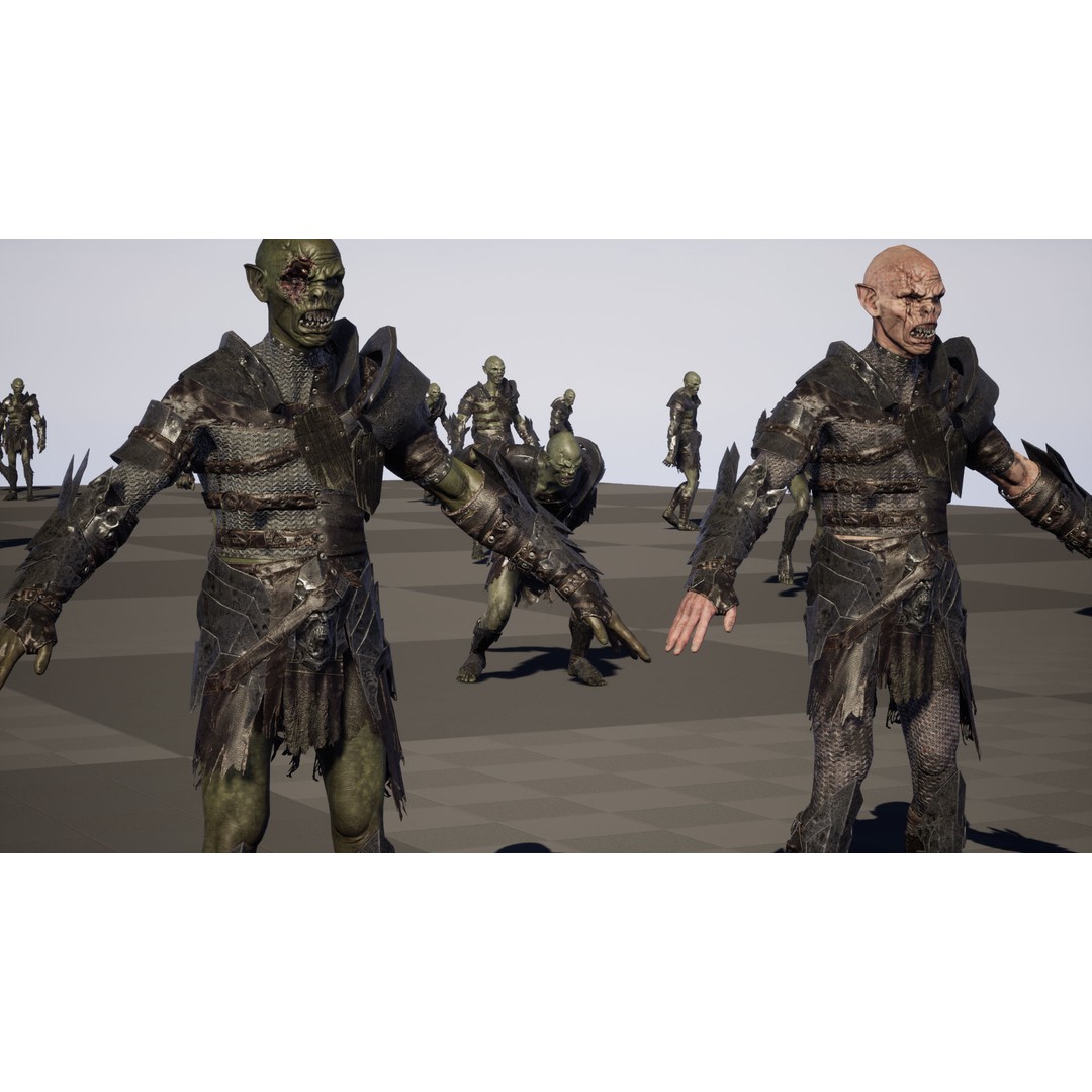 SkinnyOrc 3D Model – Low Poly Rigged Character with Animations - View 35