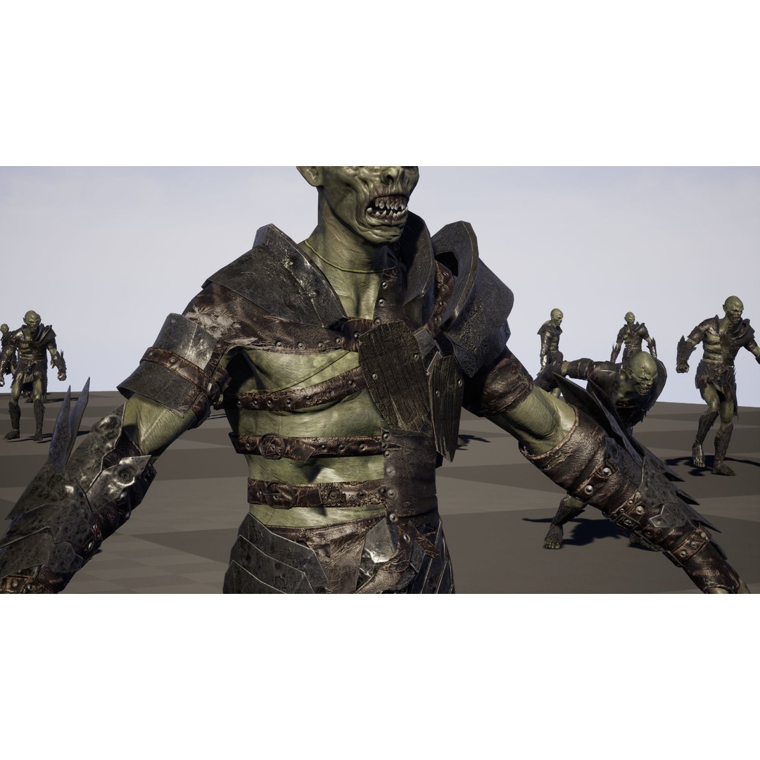 SkinnyOrc 3D Model – Low Poly Rigged Character with Animations - View 36