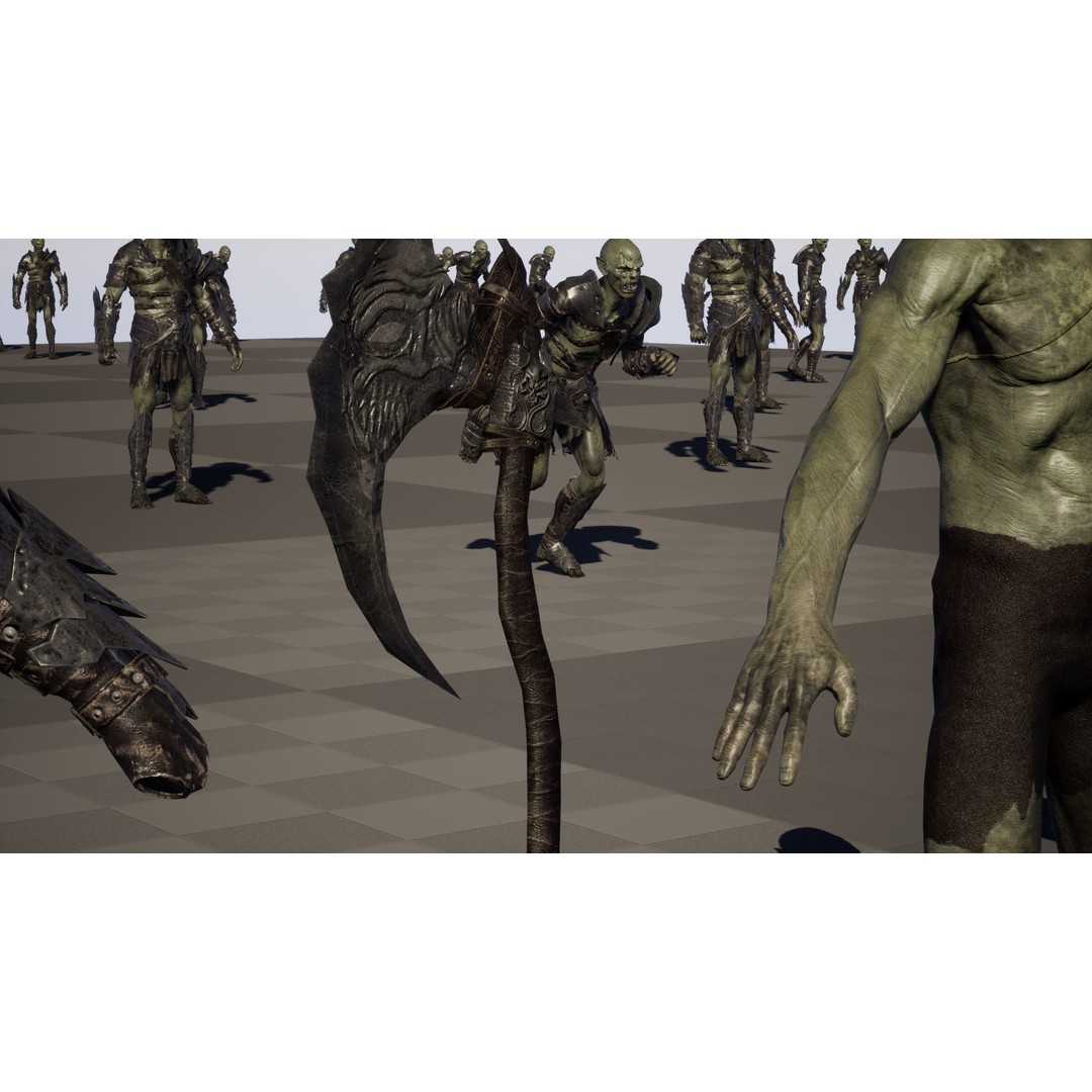 SkinnyOrc 3D Model – Low Poly Rigged Character with Animations - View 37