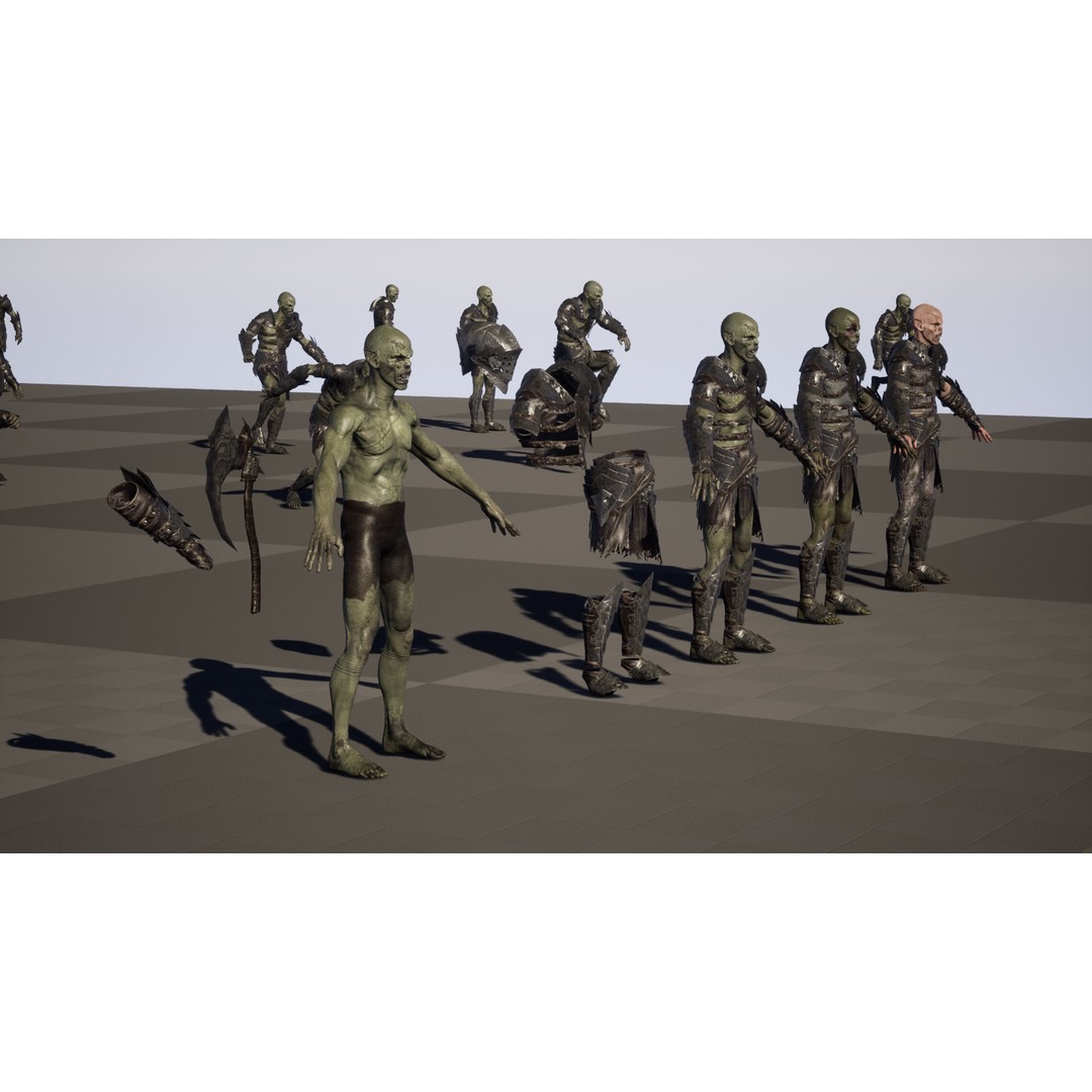 SkinnyOrc 3D Model – Low Poly Rigged Character with Animations - View 38