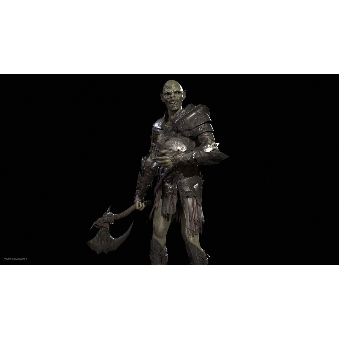 SkinnyOrc 3D Model – Low Poly Rigged Character with Animations - View 5