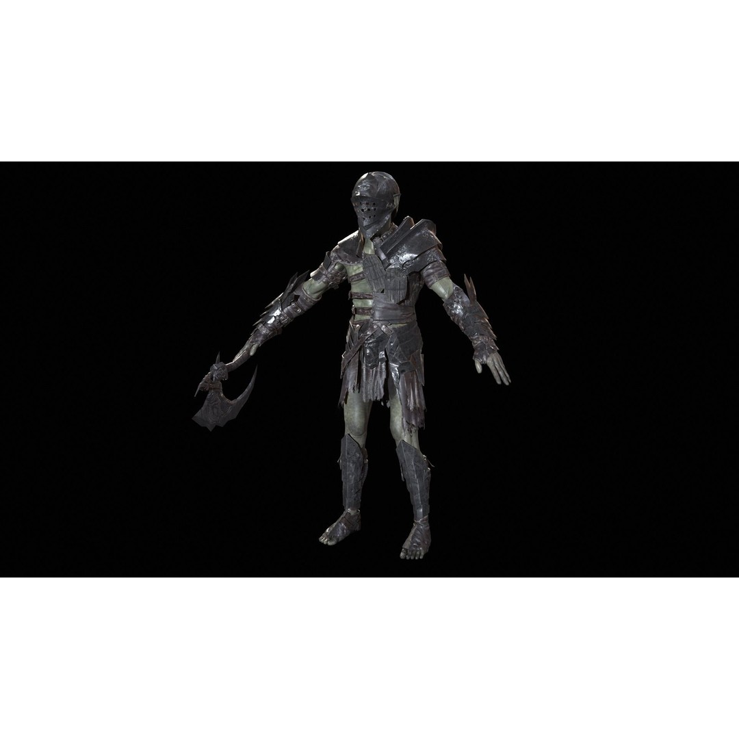 SkinnyOrc 3D Model – Low Poly Rigged Character with Animations - View 7