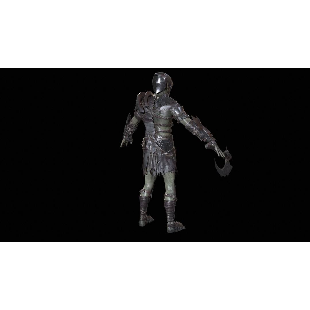 SkinnyOrc 3D Model – Low Poly Rigged Character with Animations - View 8