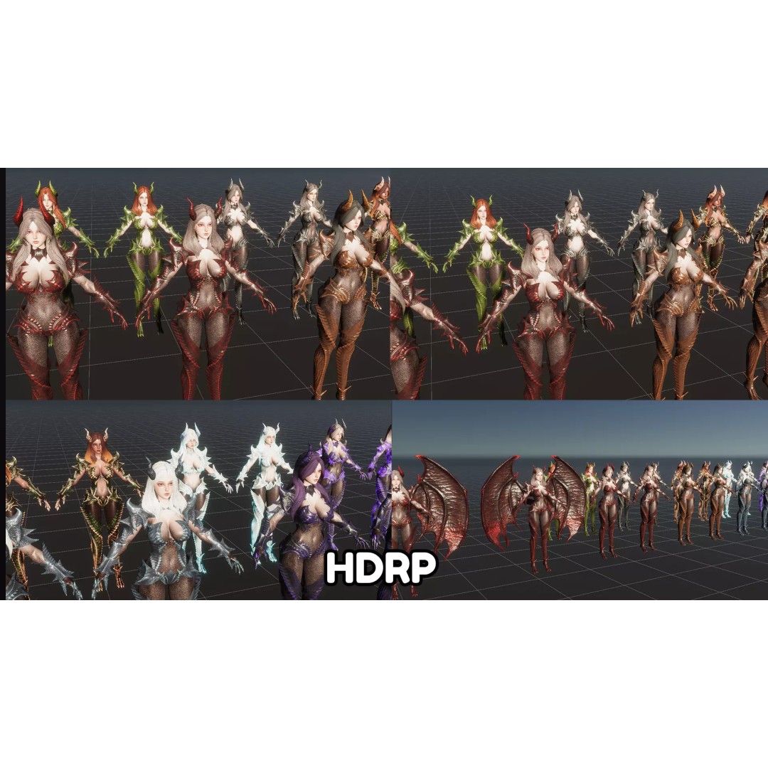 Dragon Girl Selaria 3D Model – Low Poly Rigged Character for Unreal Engine - View 24