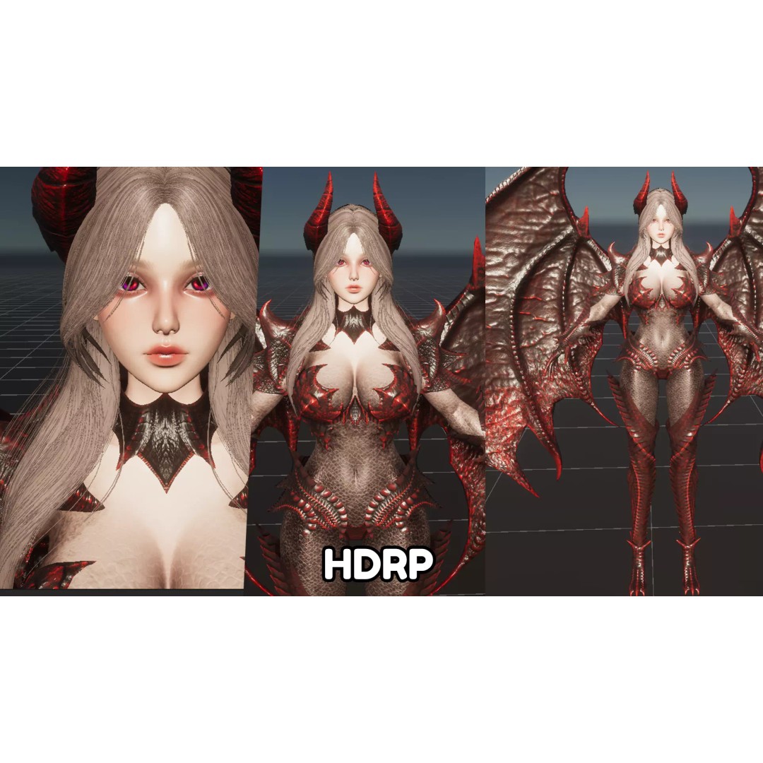 Dragon Girl Selaria 3D Model – Low Poly Rigged Character for Unreal Engine - View 25
