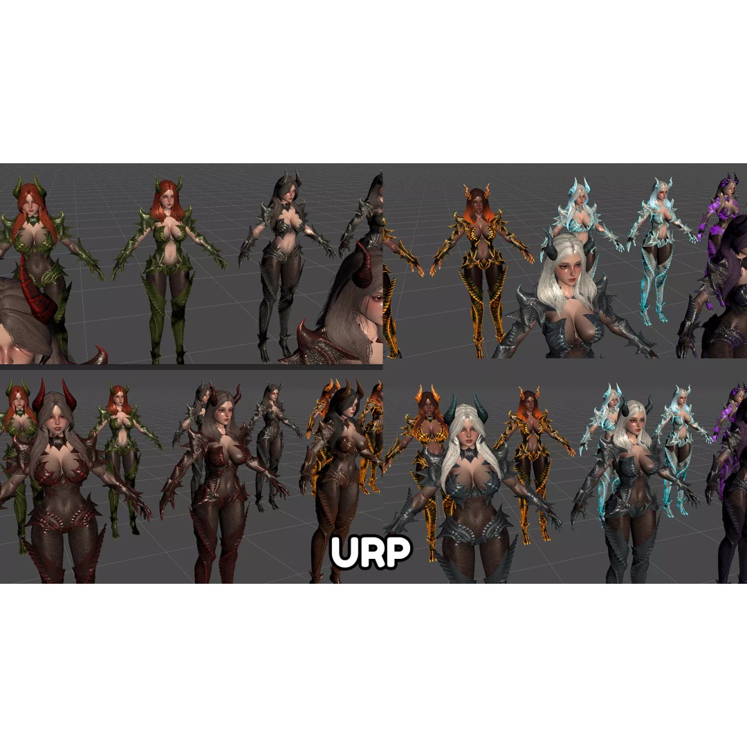 Dragon Girl Selaria 3D Model – Low Poly Rigged Character for Unreal Engine - View 27