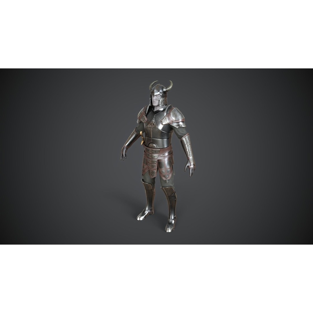 Medieval Armor 3D Model – Low Poly Game Asset, PBR Textures - View 10
