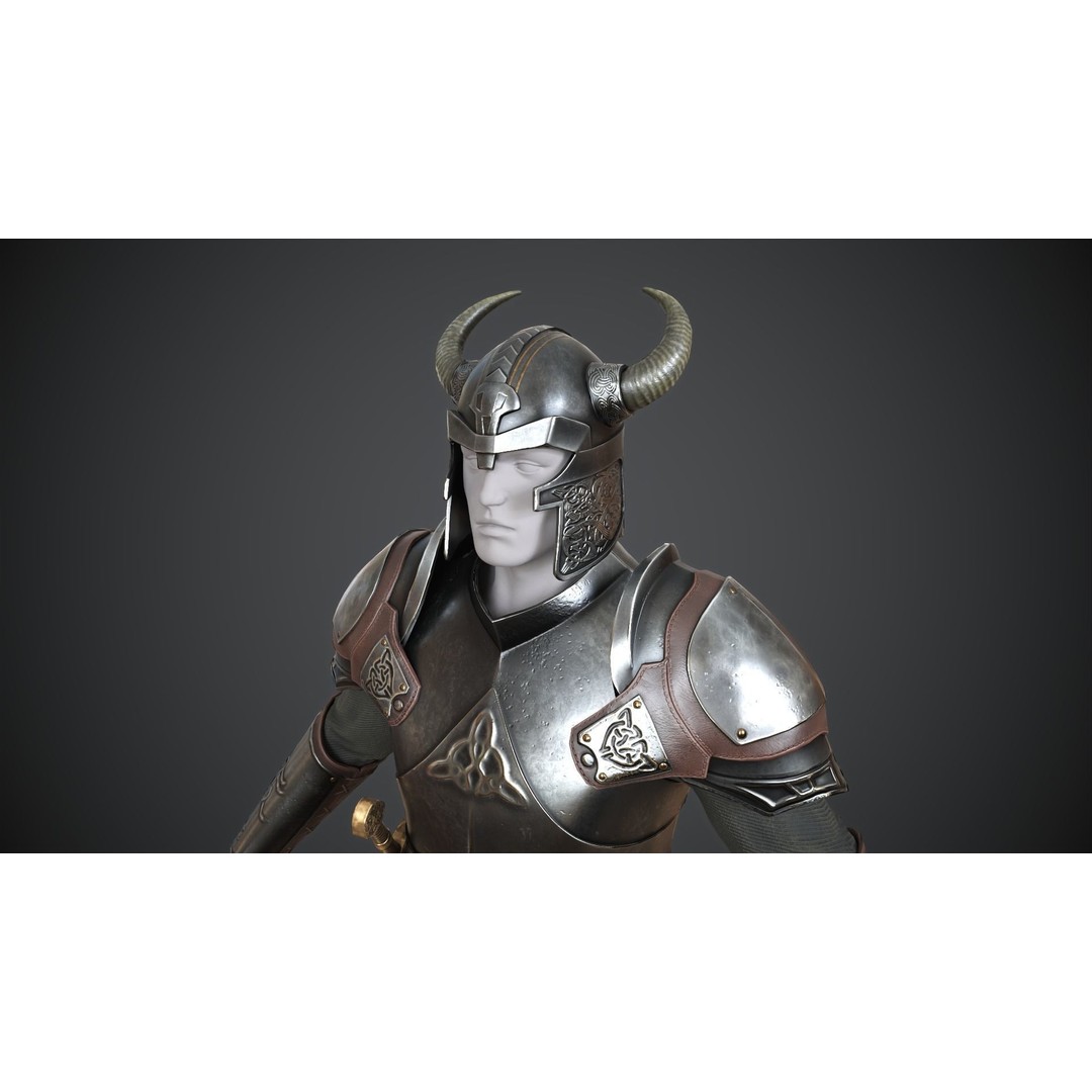 Medieval Armor 3D Model – Low Poly Game Asset, PBR Textures - View 11