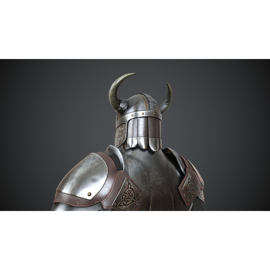 Medieval Armor 3D Model – Low Poly Game Asset, PBR Textures - View 12