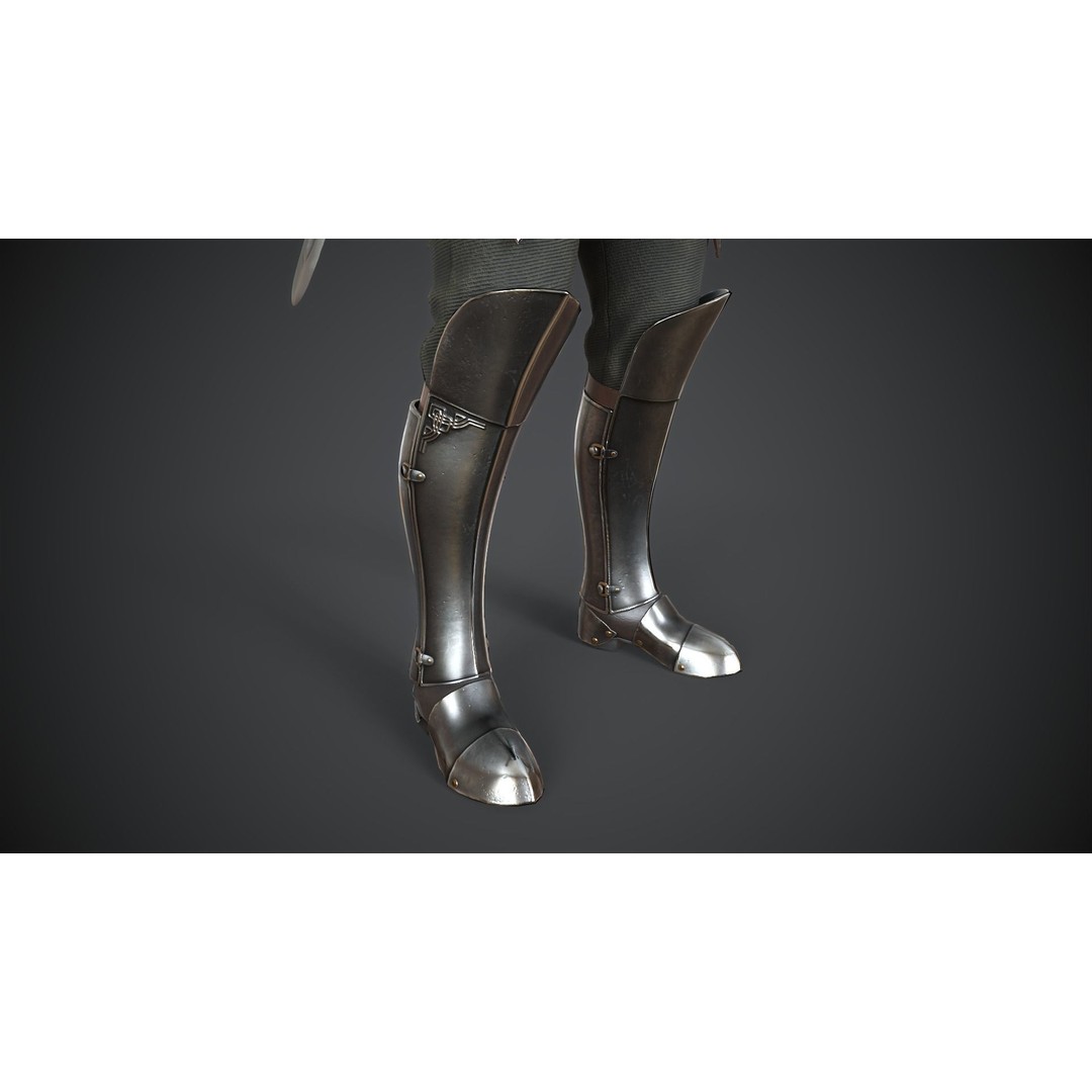 Medieval Armor 3D Model – Low Poly Game Asset, PBR Textures - View 15