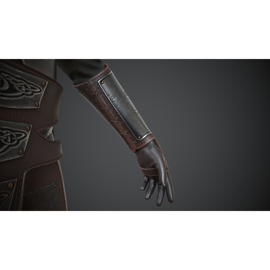 Medieval Armor 3D Model – Low Poly Game Asset, PBR Textures - View 17
