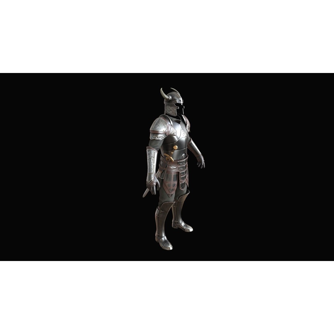 Medieval Armor 3D Model – Low Poly Game Asset, PBR Textures - View 19