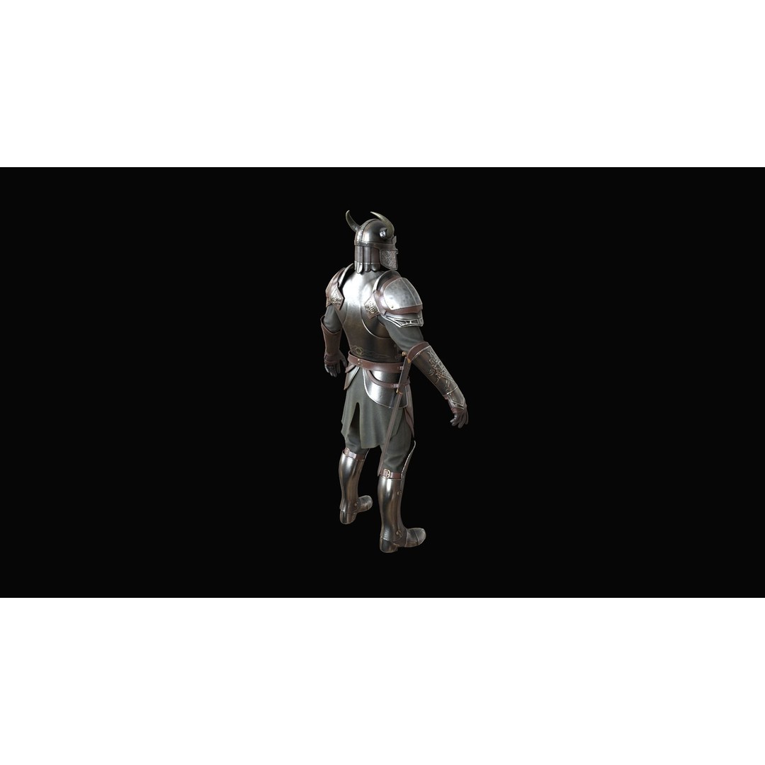 Medieval Armor 3D Model – Low Poly Game Asset, PBR Textures - View 21