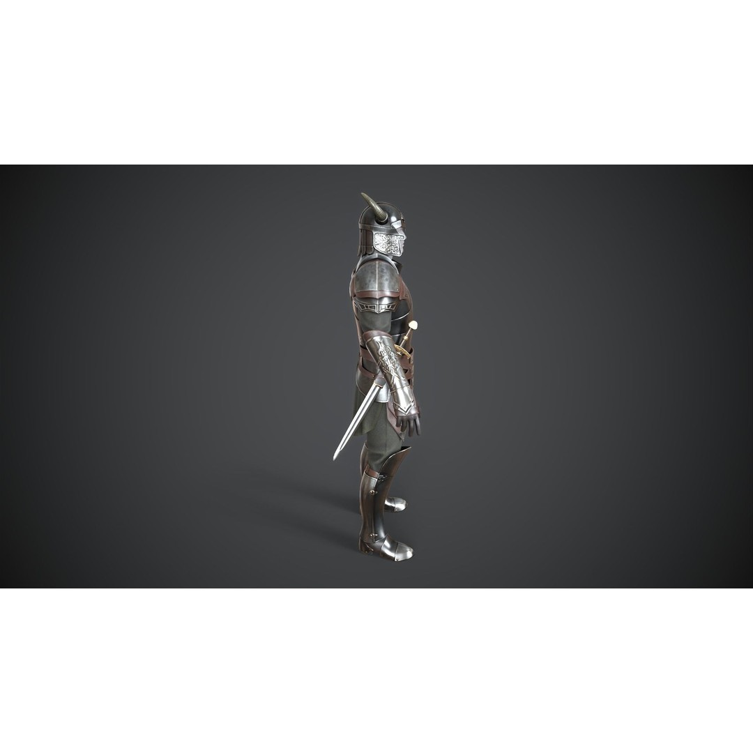 Medieval Armor 3D Model – Low Poly Game Asset, PBR Textures - View 5