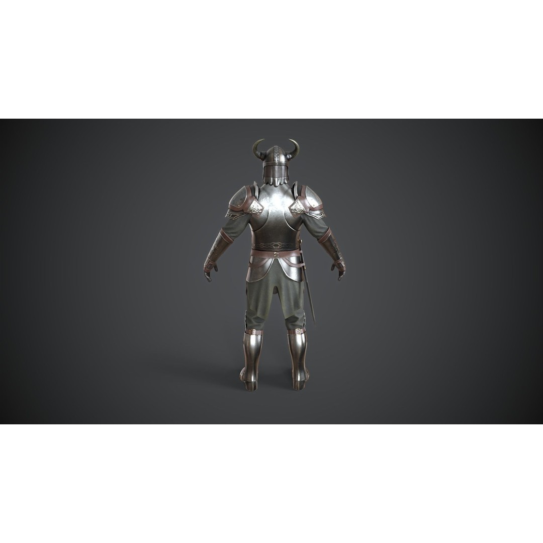 Medieval Armor 3D Model – Low Poly Game Asset, PBR Textures - View 7