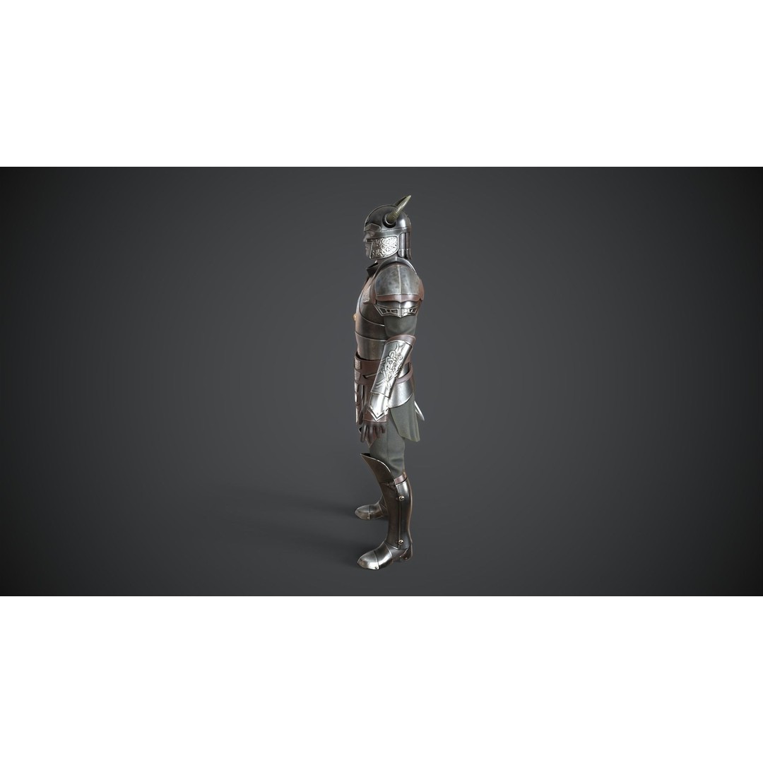 Medieval Armor 3D Model – Low Poly Game Asset, PBR Textures - View 9