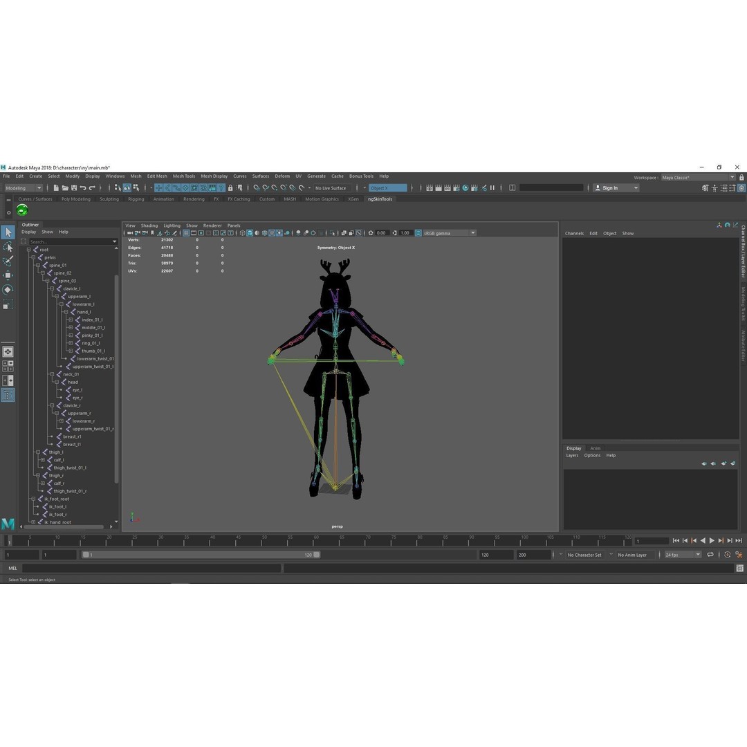 Christmas Girl 3D Model – Low Poly Rigged Character with PBR Textures - View 7