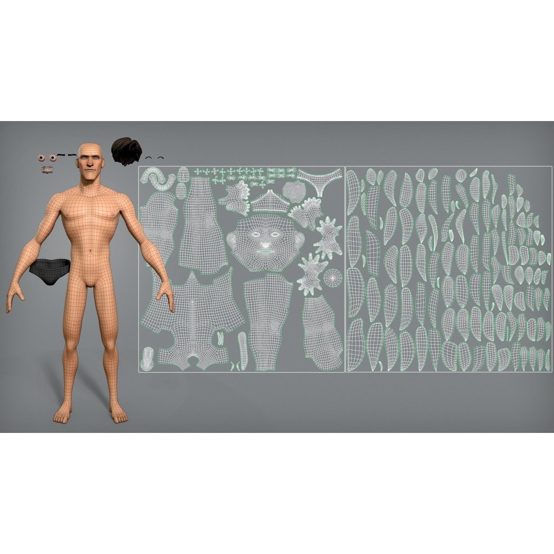 Cartoon Male Character Scott 3D Model – Low Poly Game Asset, FBX, OBJ