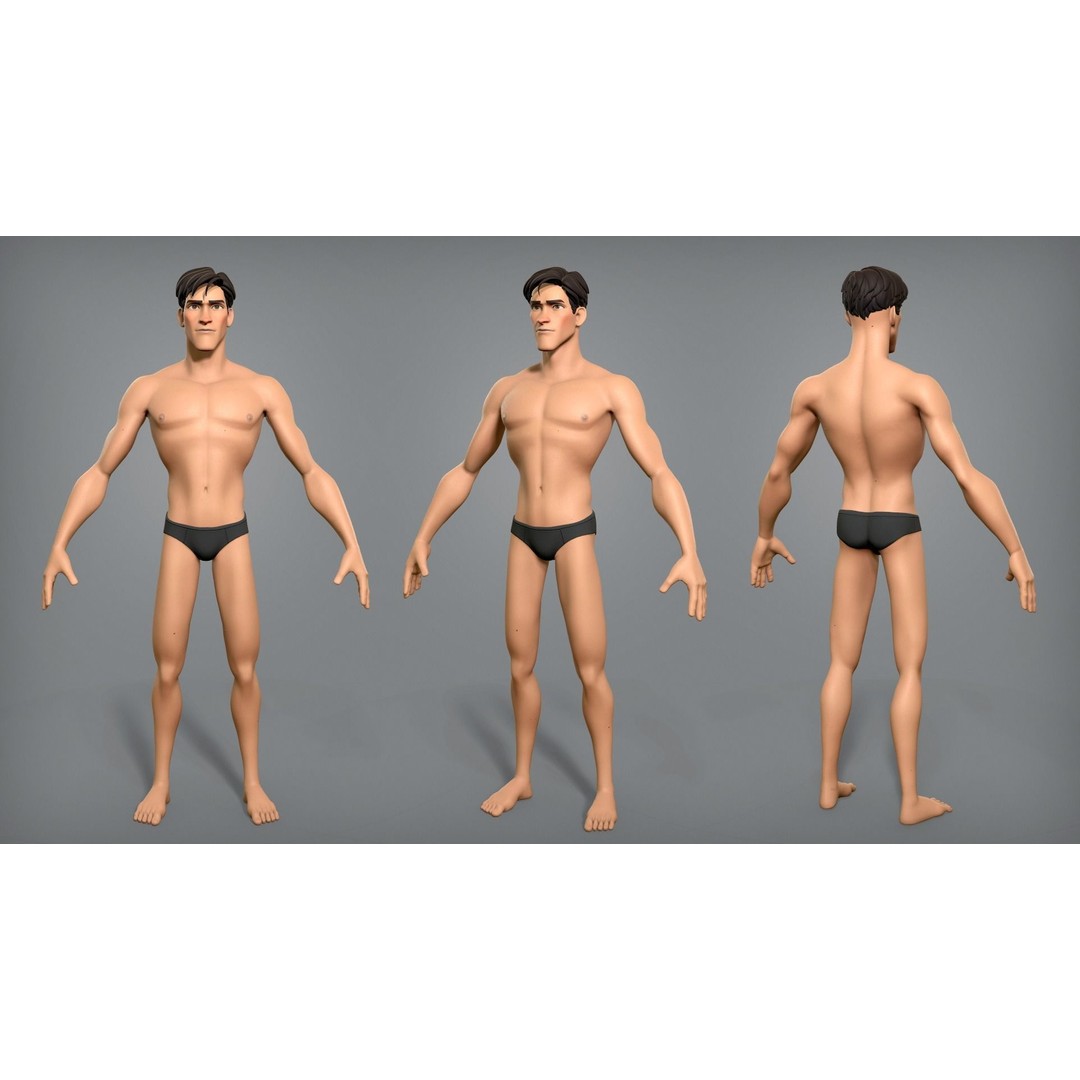 Cartoon Male Character Scott 3D Model – Low Poly Game Asset, FBX, OBJ - View 3