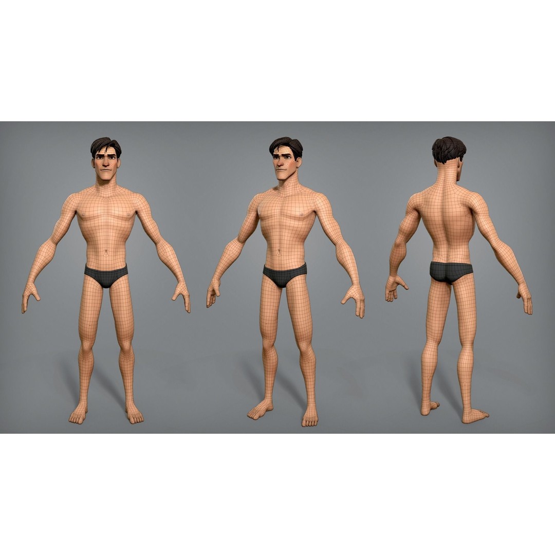 Cartoon Male Character Scott 3D Model – Low Poly Game Asset, FBX, OBJ - View 4