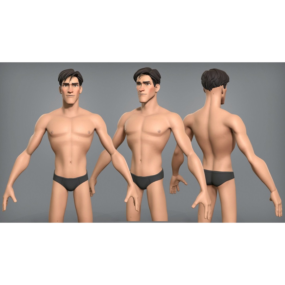 Cartoon Male Character Scott 3D Model – Low Poly Game Asset, FBX, OBJ - View 5