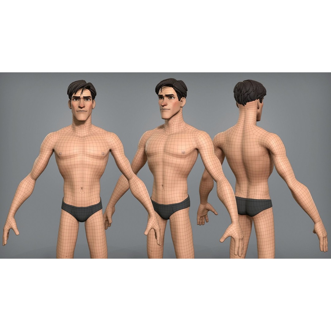 Cartoon Male Character Scott 3D Model – Low Poly Game Asset, FBX, OBJ - View 6