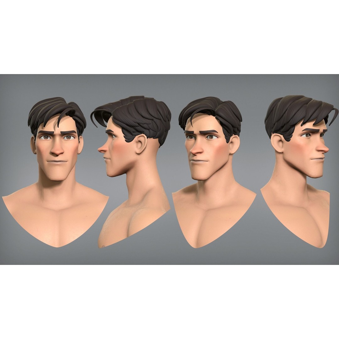 Cartoon Male Character Scott 3D Model – Low Poly Game Asset, FBX, OBJ - View 7