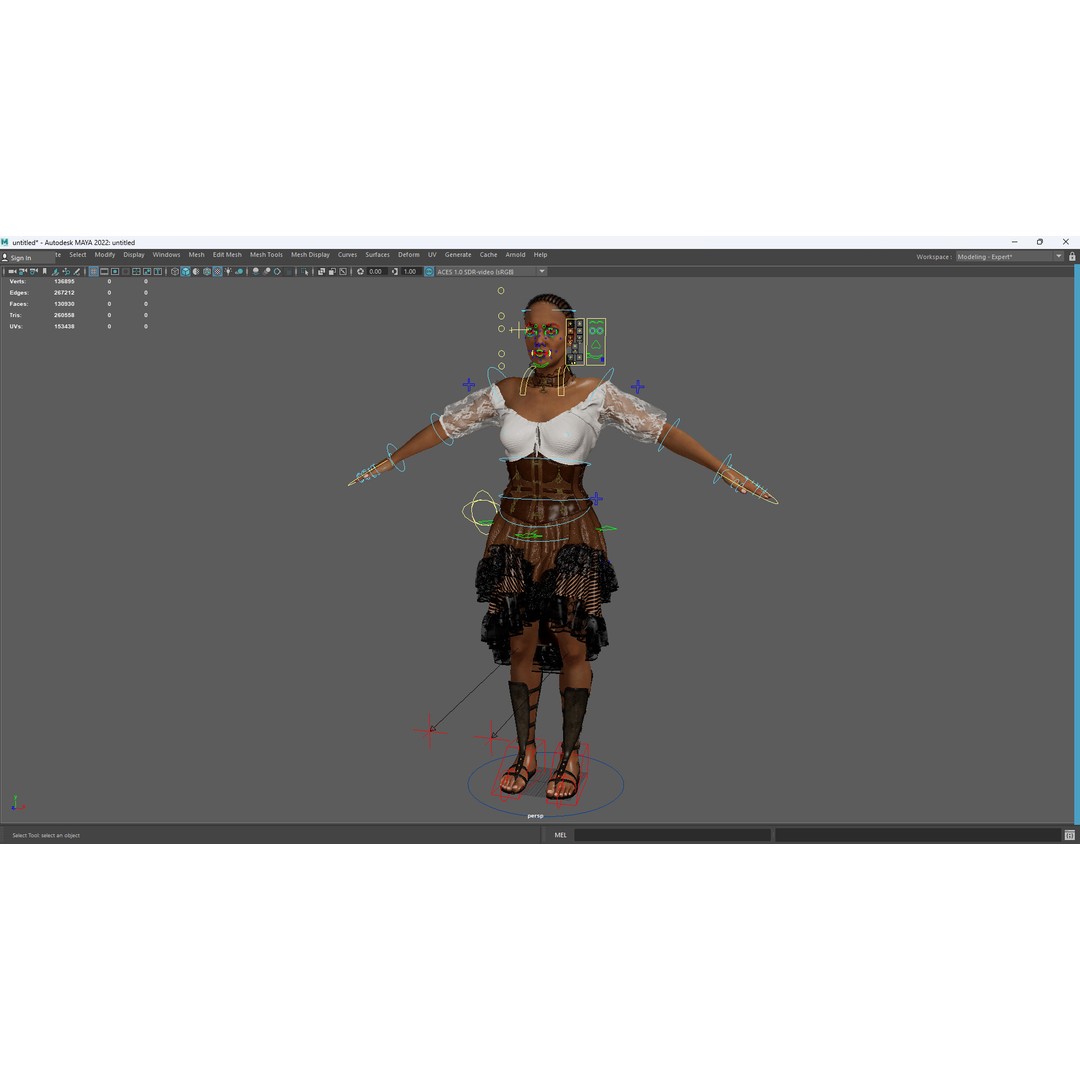 Medieval Steampunk Woman 3D Model – Low Poly Rigged Character, FBX - View 20