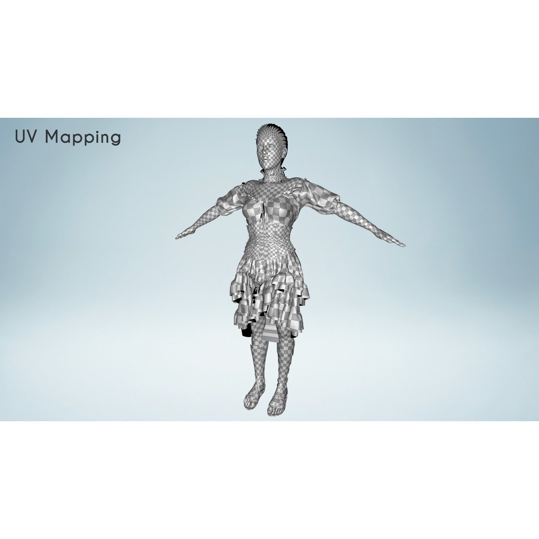 Medieval Steampunk Woman 3D Model – Low Poly Rigged Character, FBX - View 24