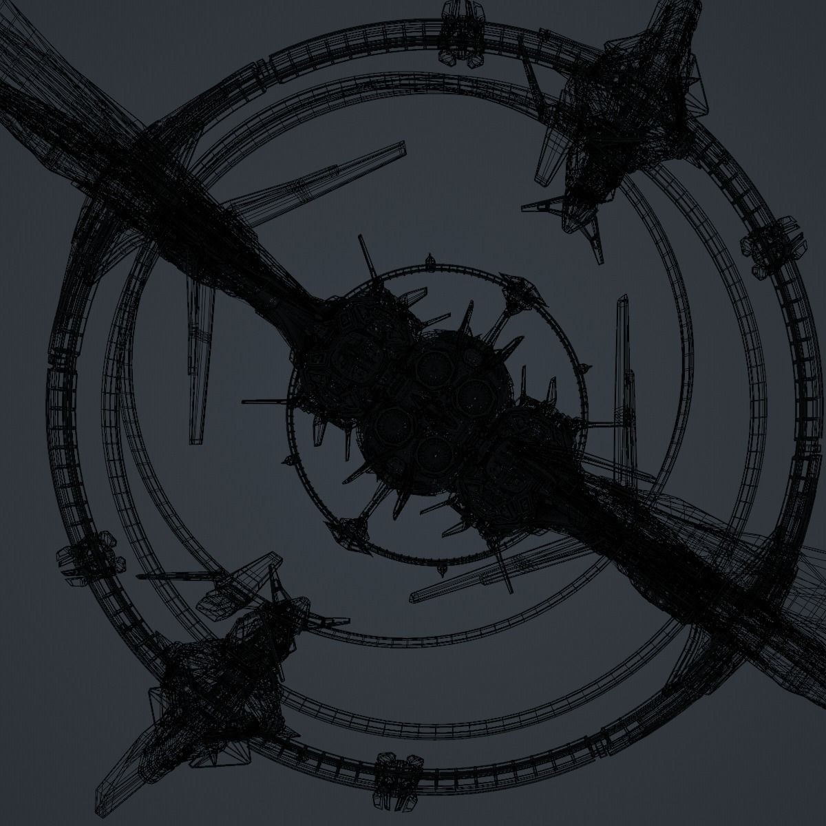 Warp Spaceship - Game-Ready 3D Model