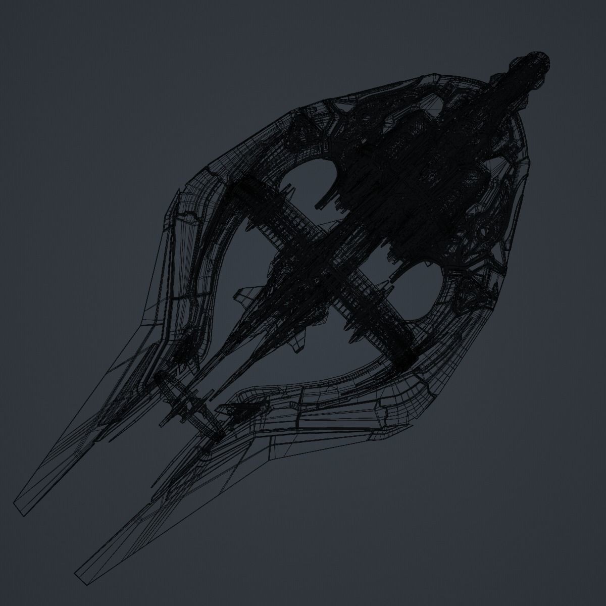 Warp Spaceship - Game-Ready 3D Model - View 11