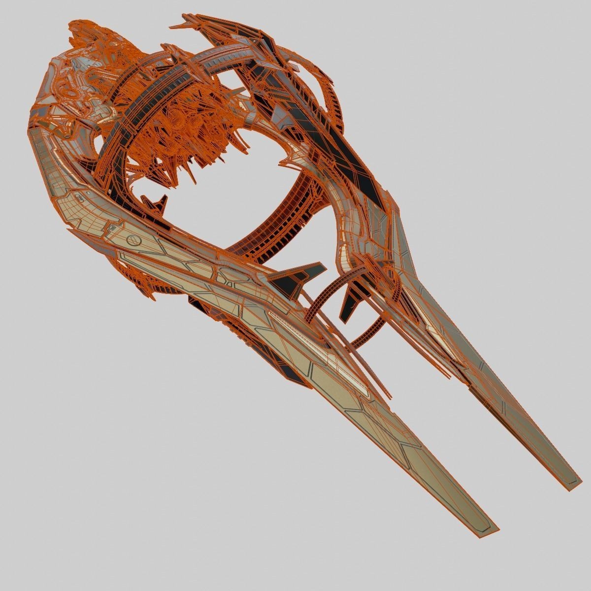 Warp Spaceship - Game-Ready 3D Model - View 12