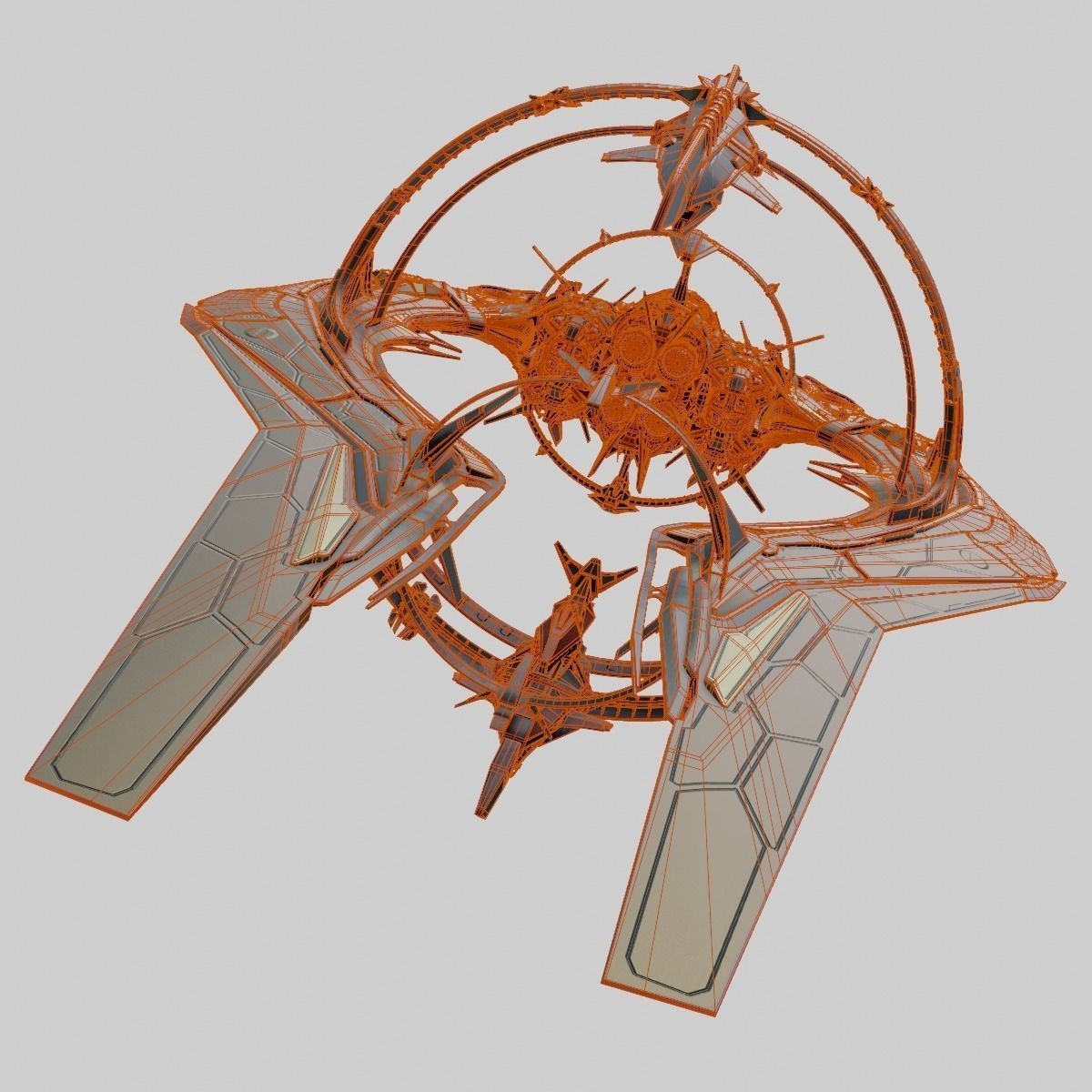 Warp Spaceship - Game-Ready 3D Model - View 17