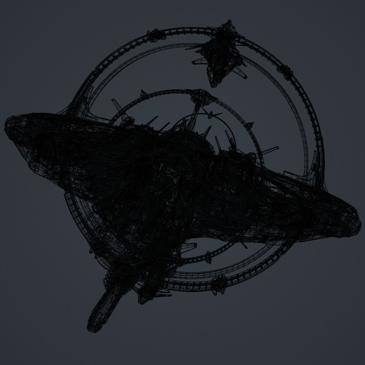 Warp Spaceship - Game-Ready 3D Model - View 6