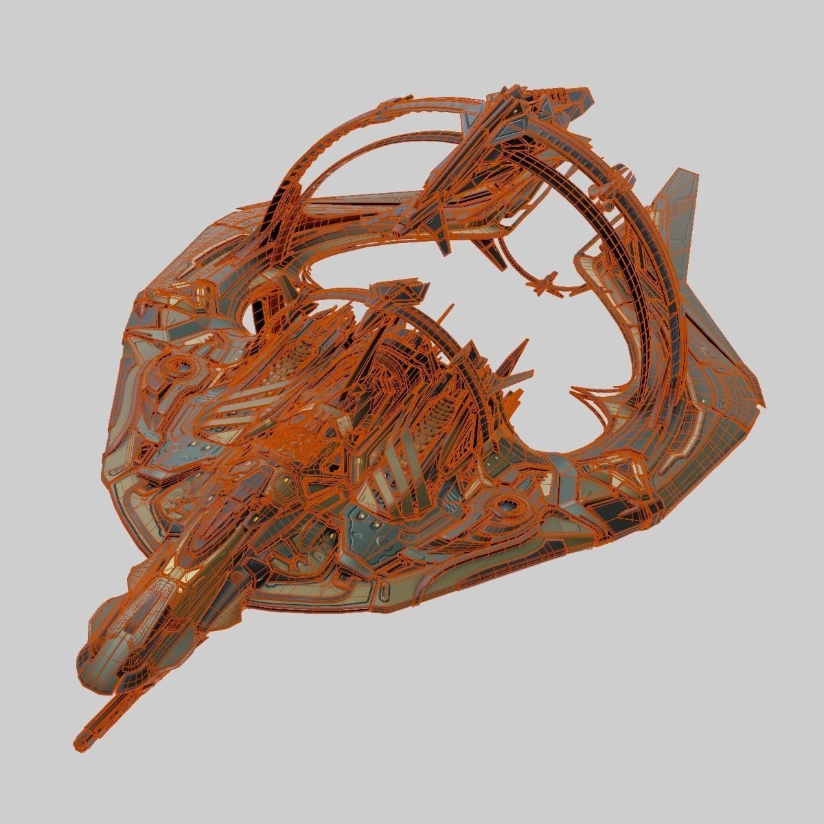 Warp Spaceship - Game-Ready 3D Model - View 7